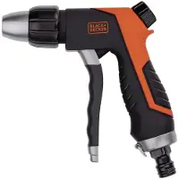 Black & Decker Pistolet pulvérisateur pour tuyau d'arrosage Débit d'eau réglable ABS plastique et caoutchouc thermoplastique noir/orange