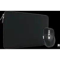 BlueBuilt Housse pour PC Portables pour Apple MacBook Pro 14 Pouces Noir + Maximus Souris Bluetooth Ergonomique Sans Fil