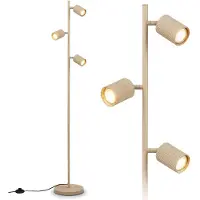 Briloner Lampadaire orientable 22 x 141 cm douille GU10 max. 9 W interrupteur au pied beige - Lampe sur pied pour salon chambre bureau