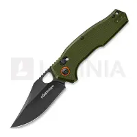 Fox Edge Couteau pliant Crew Clip Point - Blackwash - G10, vert
