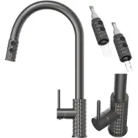 Granitan | Mitigeur de cuisine Snake Pro - Gun Grey - Design moderne - Matériaux haut de gamme - Ergonomique