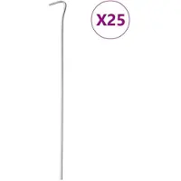 vidaXL Piquets de tente 25 pcs 30 cm Ø4 mm acier galvanisé
