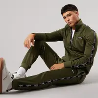 Ellesse Ensemble de Survêtement Barelo à bandes en polyester Homme Khaki