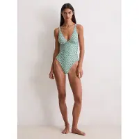 Marc O'Polo Maillot de bain ' Geo Capsule ' vert / blanc