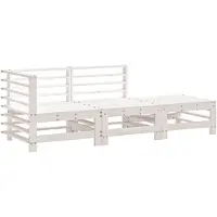 vidaXL Ensemble de salon de jardin 3 pièces blanc pin massif
