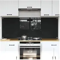 vidaXL Dos de cuisine 2 pcs Noir 80 x 60 cm Verre trempé