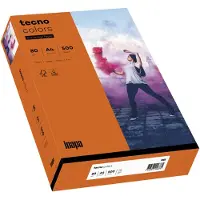 OVOL Papier couleur tecno Colors, format A4, 80 g/m², orange vif, paquet de 500 feuilles