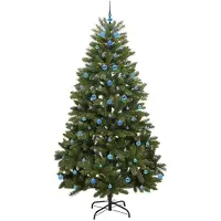 vidaXL Sapin de Noël artificiel avec 300 LED Vert 240 cm PVC et métal