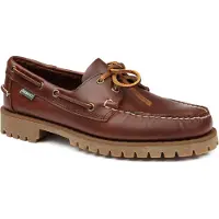 Sebago pour homme. 7001HU0 Ranger Chaussures de bateau en cuir cireux marron (44), Plat, 1 à 3 cm, Lacets, Casuel