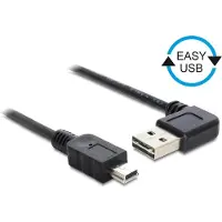 DeLOCK Easy - Câble USB - USB (M) à angle gauche/droit, réversible pour mini USB type B (M) - USB 2.0 - 50 cm - noir