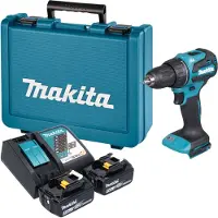 Makita Perceuse-visseuse sans fil DDF 490 RTE 18 V 65 Nm sans balais + 2 batteries 5,0 Ah + chargeur + mallette