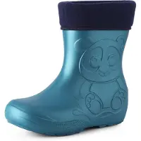 Ladeheid Eva Enfants Garçons Filles Bottes de pluie fourrées LA-CA-11 (Bleu métallique, 32/33 EU)