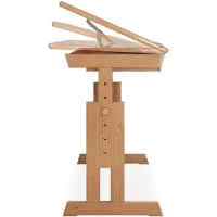 Idimex Bureau Enfant Écolier Junior Olivia Table À Dessin Réglable En Hauteur Et Pupitre Inclinable Avec 2 Tiroirs En Pin Massif Hêtre