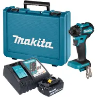 Makita Perceuse-visseuse sans fil DDF 083 RG1E 18 V 40 Nm 1/4'' sans balais + 1 batterie 6,0 Ah + chargeur + mallette