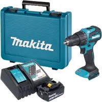 Makita Perceuse-visseuse à percussion sans fil DHP 490 RT1E 18 V 65 Nm sans balais + 1 batterie 5,0 Ah + chargeur + mallette