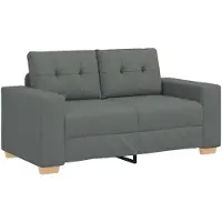 vidaXL Ensemble de canapé 2 pièces avec coussins, tissu gris foncé