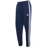 Adidas Pantalon 'Essentials 3-Stripes Fleece Tapered Cuffed' bleu foncé / blanc