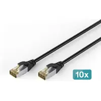 Digitus Câble de raccordement extérieur CAT 6A S/FTP, 10 pièces, 2 mètres, couleur grise.