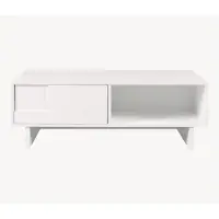 En.casa Table basse "Katanshumn" avec tiroir et 2 compartiments de rangement, dimensions : 110 x 55 x 39 cm, forme rectangulaire, couleur : blanc