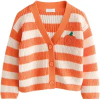 Next Cardigan 'Love Bug' crème / chocolat / vert gazon / orange