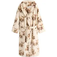 Next Peignoir long écru / chocolat / brocart
