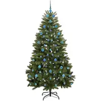 vidaXL Sapin de Noël artificiel avec 300 LED Vert 210 cm PVC et métal