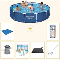 Bestway Steel Pro, piscine tubulaire ronde - 396 x 84 cm - 7 pièces - Modèle S22109