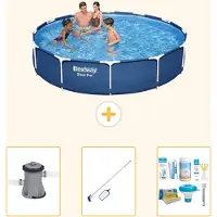Bestway Steel Pro, piscine tubulaire ronde - 366 x 76 cm - 4 pièces - Modèle S22749