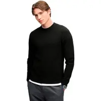 Superdry Homme Pull Texture Knit Coupe Décontractée Black Taille: L