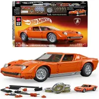 Hot Wheels Brick Shop Hot Wheels Premium Series 1:12 Lamborghini Miura Construction Game 1523 Pieces Orange Enfants
