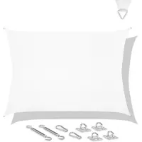 Vonroc Voile d'ombrage rectangulaire - 400x300 cm - blanc | kit inox inclus