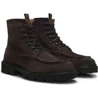 BOSS pour homme. 50573413 Bottes en cuir Julio Halb marron foncé (43), Plat, Fermeture éclair, Casuel