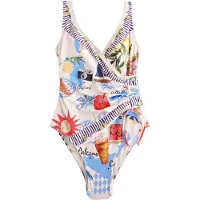 Next Maillot de bain modelant crème / bleu / vert / rouge