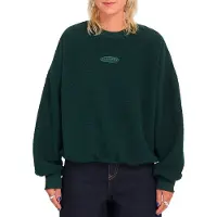 Volcom - Sweat à col rond en sherpa - Piou Crew W Scarab - Taille S - Vert
