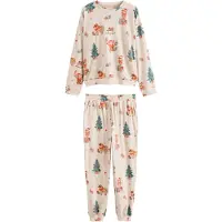 Next Pyjama beige / moka / sapin / rouge
