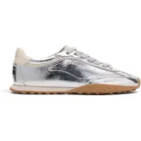 HOFF pour femme. 22661403 Bridge Fl Baskets en cuir argenté (39), Plat, Lacets, Casuel