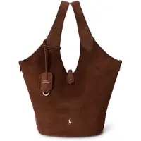 Ralph Lauren pour femme. 428P23824002 Sac tote Polo Play en daim marron (OSFA), Casuel, Cuir