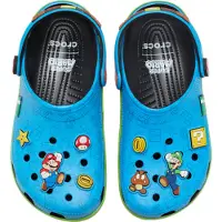 Crocs Sabots 'Super Mario' azur / jaune / vert clair / rouge