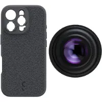 ShiftCam iPhone 16 Pro Case Tissu Gris Foncé + LensUltra 16mm Grand Angle