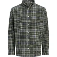 Jack & Jones Chemise 'JJEField' olive / pétrole / blanc cassé