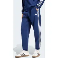 Adidas Pantalon 'Essentials 3-Stripes Fleece Tapered Cuffed' bleu foncé / blanc