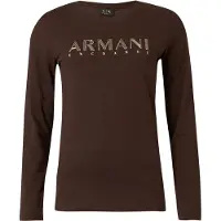 Armani Exchange T-shirt marron / or