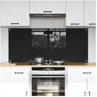vidaXL : Dosseret de cuisine, 2 pièces, noir, 70 x 60 cm, verre trempé