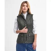 Barbour pour femme. LGI0017 Gilet Wray Quilted vert (S), Casuel, Polyamide