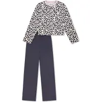 Schiesser Pyjama ' Nightwear ' bleu foncé / gris clair / blanc
