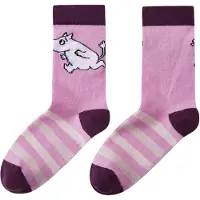Reima Chaussettes 'Moomin Randig' écru / cyclamen / rose / poudre