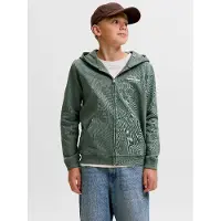 Jack & Jones Junior Veste de survêtement 'JORNORREBRO TYPO' vert / blanc naturel