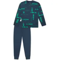 Schiesser Pyjama ' Nightwear ' turquoise / bleu foncé / vert