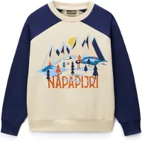 Napapijri Sweat 'Ellis' crème / bleu roi / bleu foncé / cognac