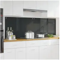 vidaXL : Dosseret de cuisine, 2 pièces, gris foncé, 90 x 60 cm, verre trempé